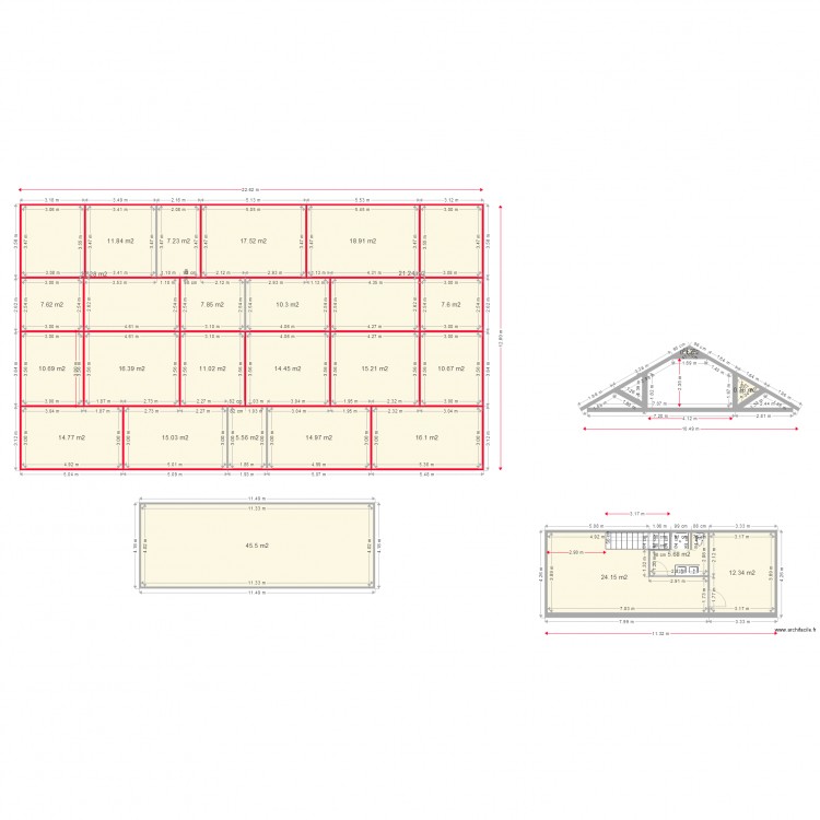 La case bambou plancher bas fondations. Plan de 0 pièce et 0 m2