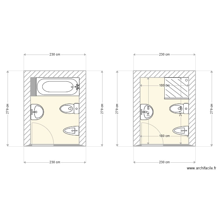 Valette V2. Plan de 2 pièces et 9 m2