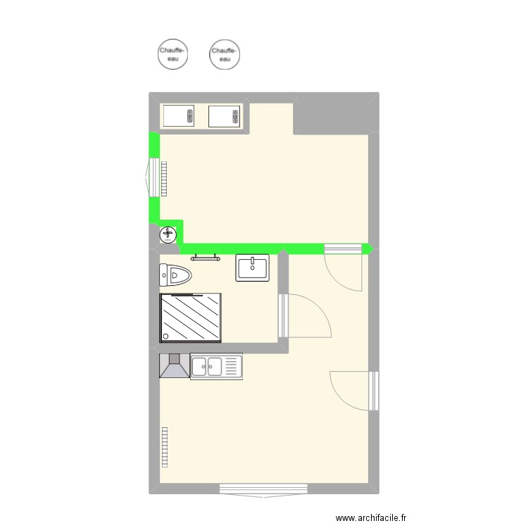 appart N°1 vuillet arbois. Plan de 6 pièces et 49 m2