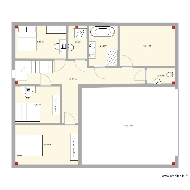 appart étage hangar vers1. Plan de 0 pièce et 0 m2