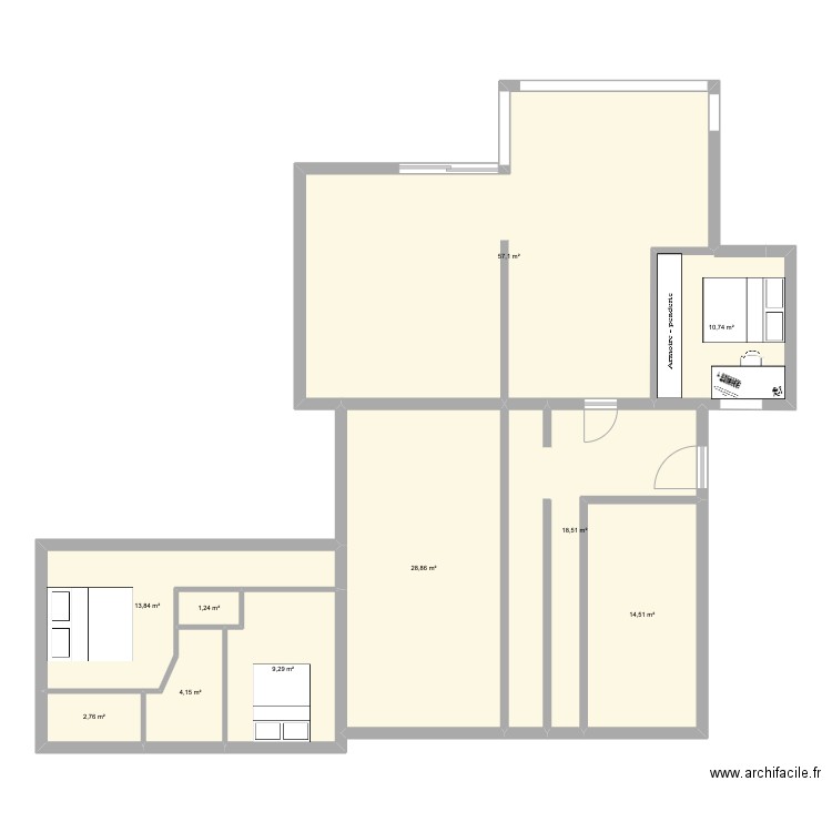 extension. Plan de 10 pièces et 161 m2