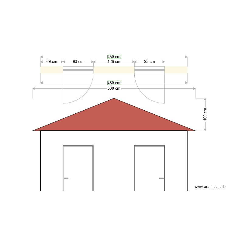 Façade wc publique cimetière. Plan de 0 pièce et 0 m2