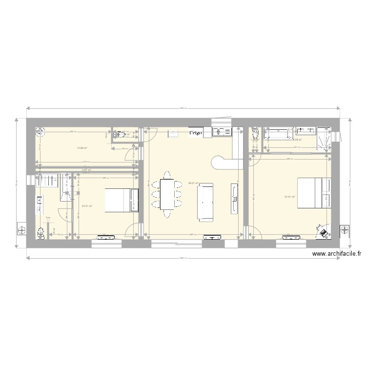 maiison 110m2Aa. Plan de 8 pièces et 110 m2