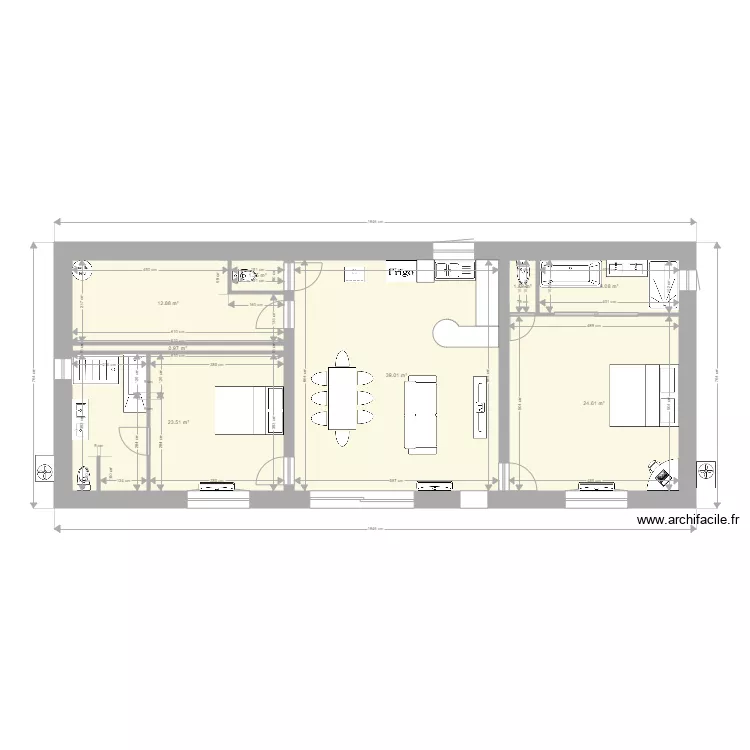 maiison 110m2Aa. Plan de 