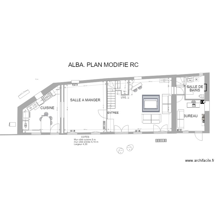PLAN MODIFIE RC ALBA SALON 3. Plan de 0 pièce et 0 m2