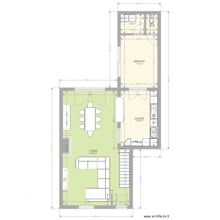 David Rez après travaux. Plan de 0 pièce et 0 m2