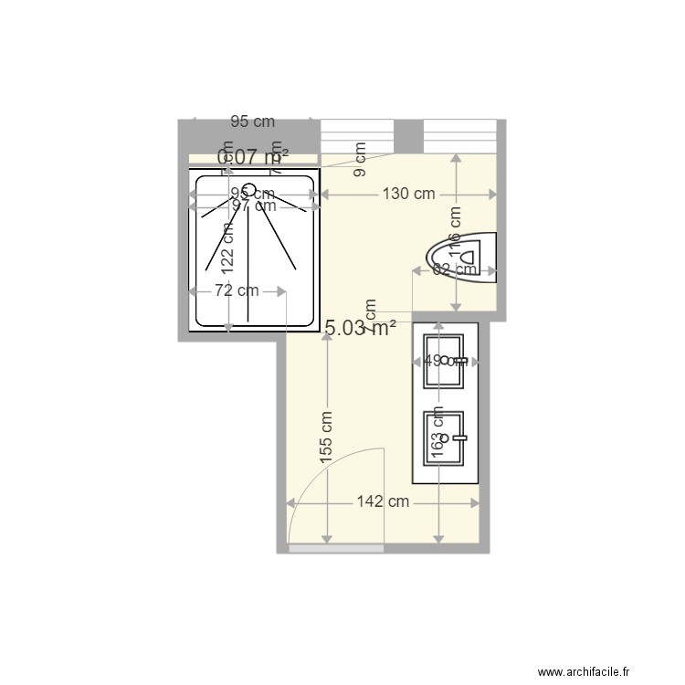 salle de bains vernet. Plan de 0 pièce et 0 m2