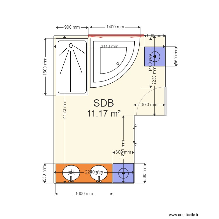 Salle de bain. Plan de 0 pièce et 0 m2