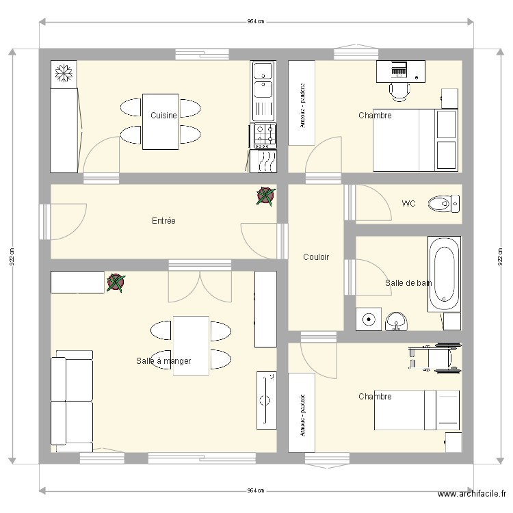 Appartement S. Plan de 0 pièce et 0 m2