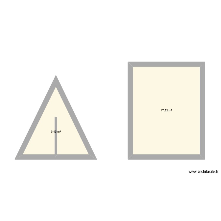 petit a mezanine. Plan de 2 pièces et 24 m2