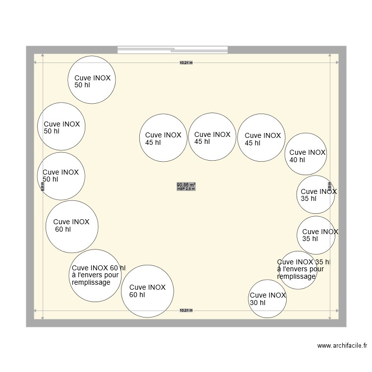 plan vinif VINIFLOW. Plan de 1 pièce et 91 m2