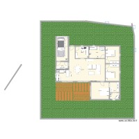 plan maison en L et terrain garage 3m