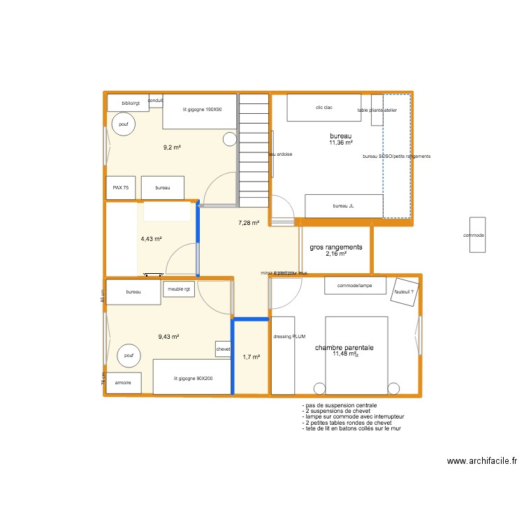 plan VERSION FINAL - ETAGE. Plan de 0 pièce et 0 m2