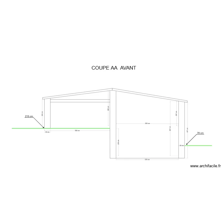 COUPE AA AVANT. Plan de 