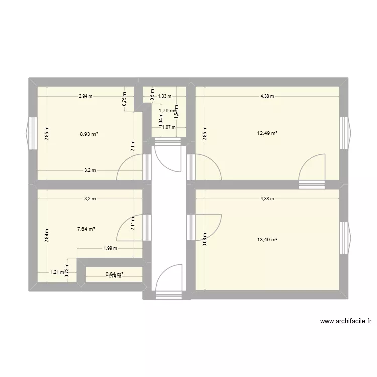 LEVALLOIS LOT 108. Plan de 6 pièces et 45 m²