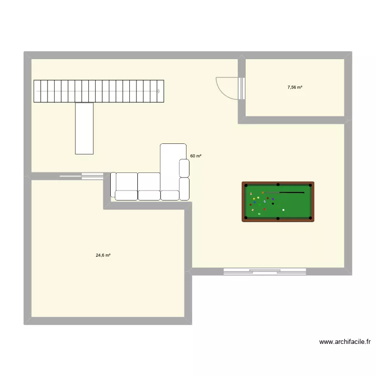 plan sous sol1. Plan de 3  et 92 m²