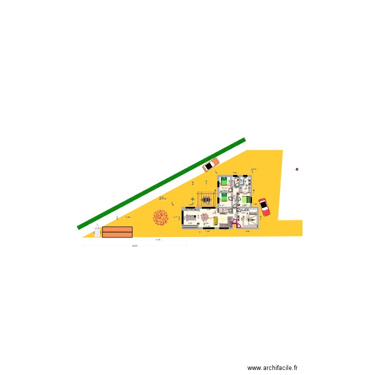 MAISON riom v8 plain pied avec ouvertures ouest. Plan de 9 pièces et 126 m2