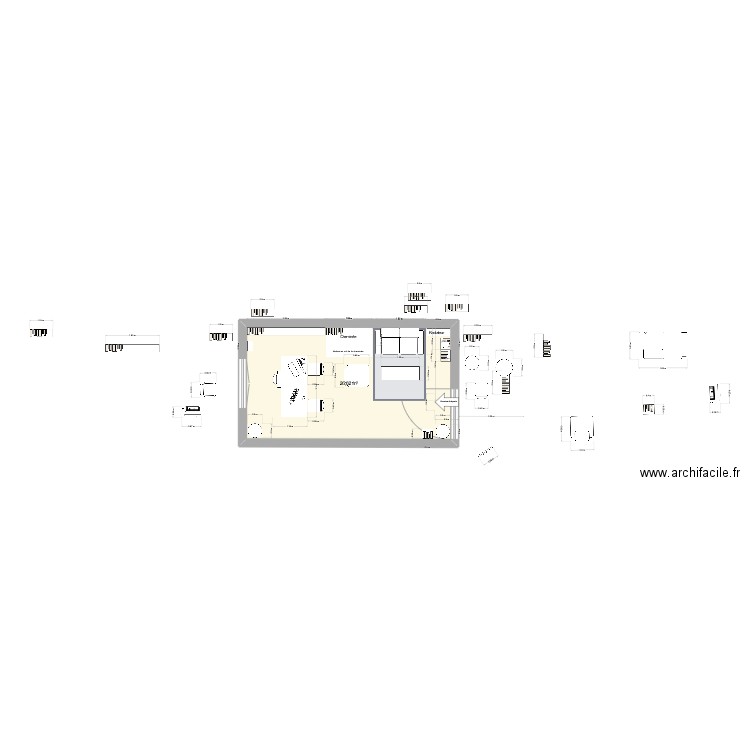 Phalsbourg. Plan de 2 pièces et 20 m2