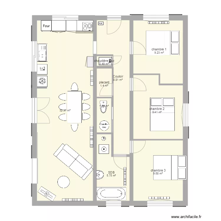 appart arlac aita V1. Plan de 