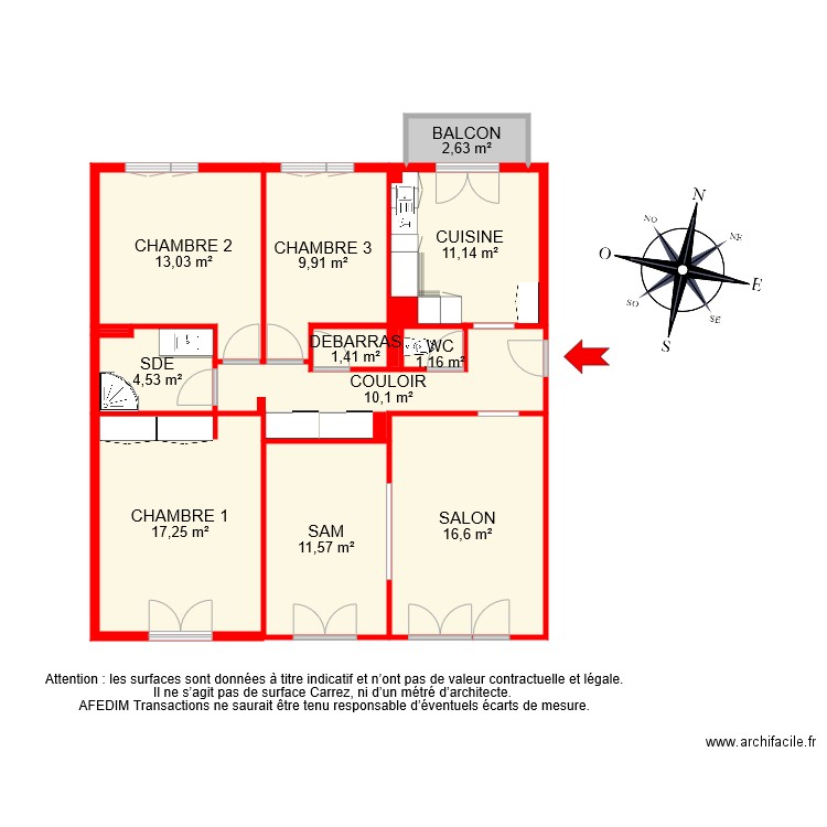 BI 7982. Plan de 13 pièces et 100 m2