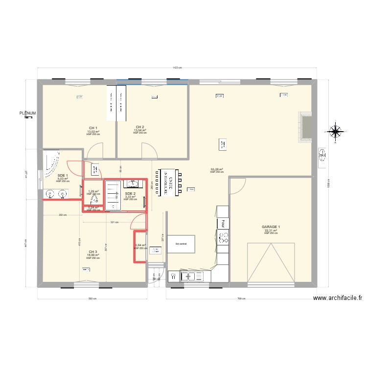 PEDROME DEF1. Plan de 10 pièces et 134 m2