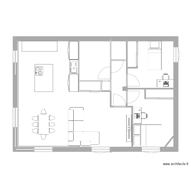 CONTES. Plan de 5 pièces et 22 m2