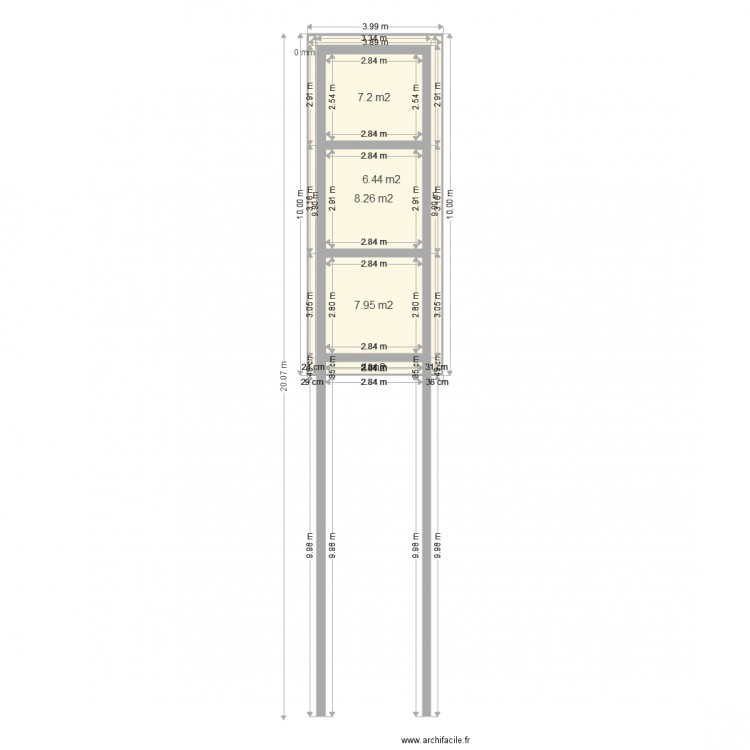 entrée servitude. Plan de 0 pièce et 0 m2