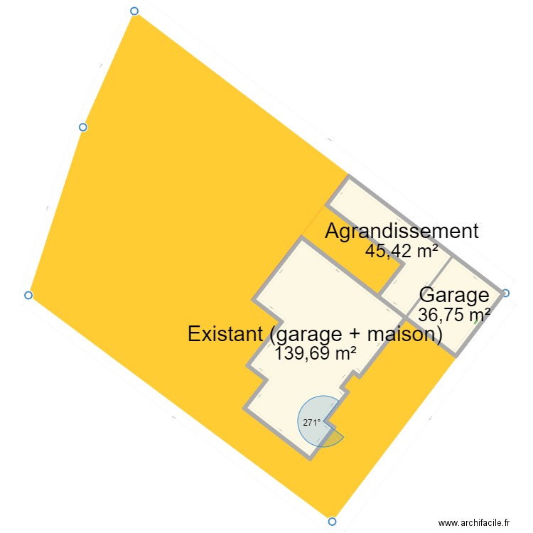 PlanSurImportCadastre. Plan de 3 pièces et 222 m2