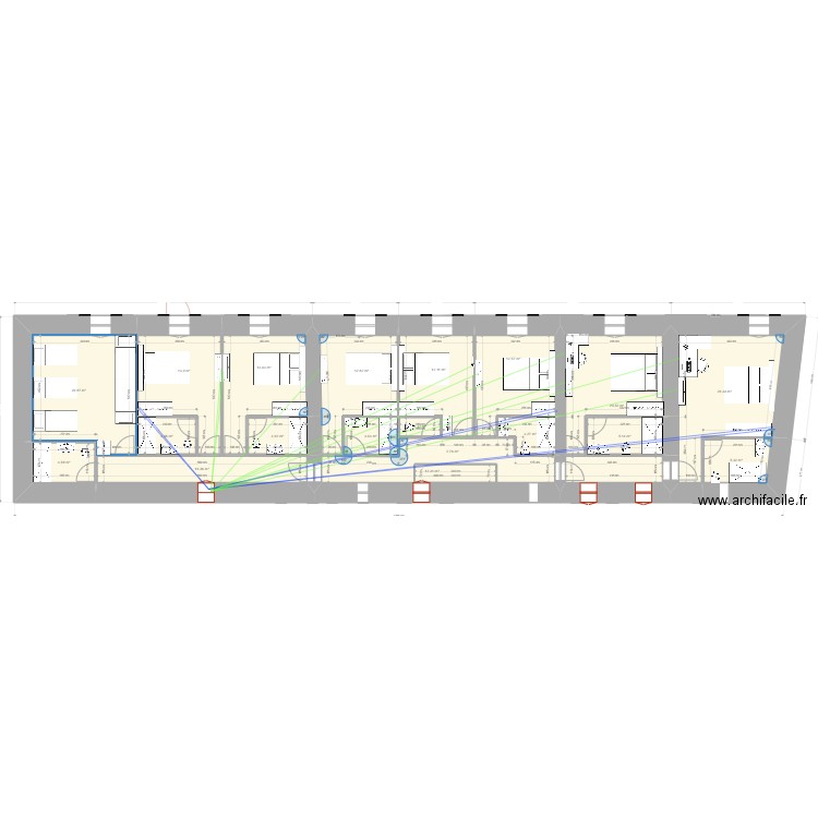 maison complète 2 elec. Plan de 34 pièces et 370 m2