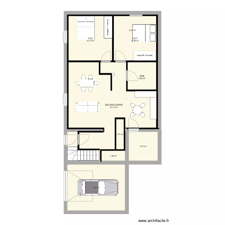 Appart montauban bas 2. Plan de 