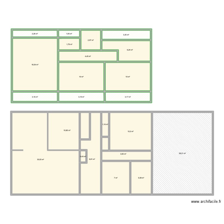 NEWPLUMERGAT. Plan de 23 pièces et 192 m2