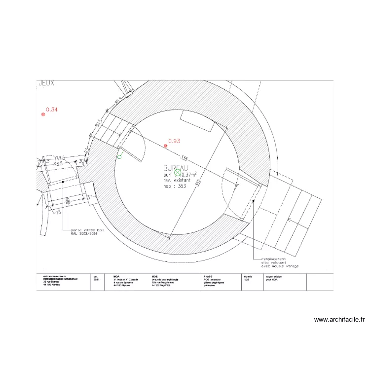 Chambre d'amis. Plan de 