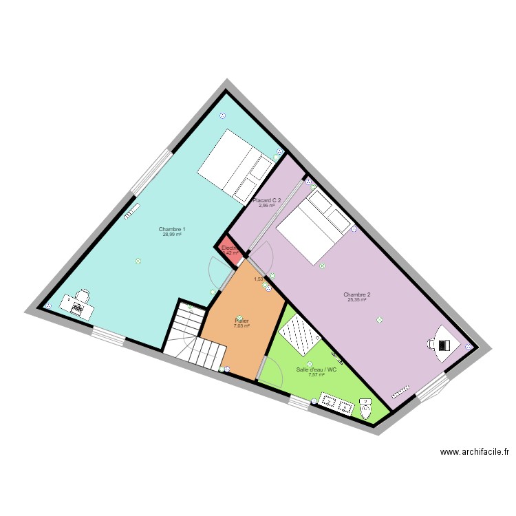 00000AA Etage 2 Varilhes. Plan de 0 pièce et 0 m2