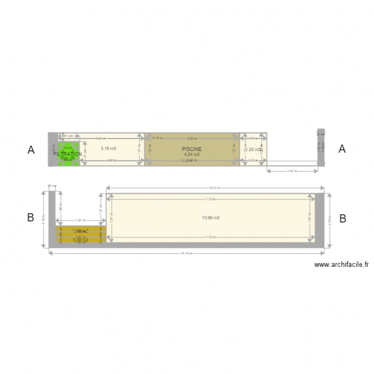 DP3 PLAN EN COUPE AA ET BB MODIF. Plan de 0 pièce et 0 m2