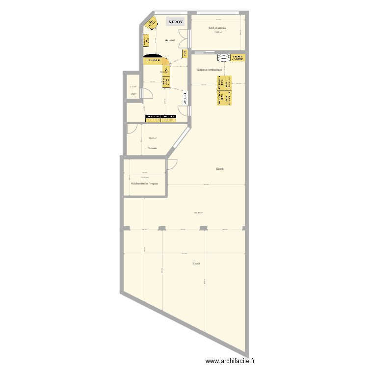 Plan Tourcoing Alix - Aménagement. Plan de 6 pièces et 222 m2