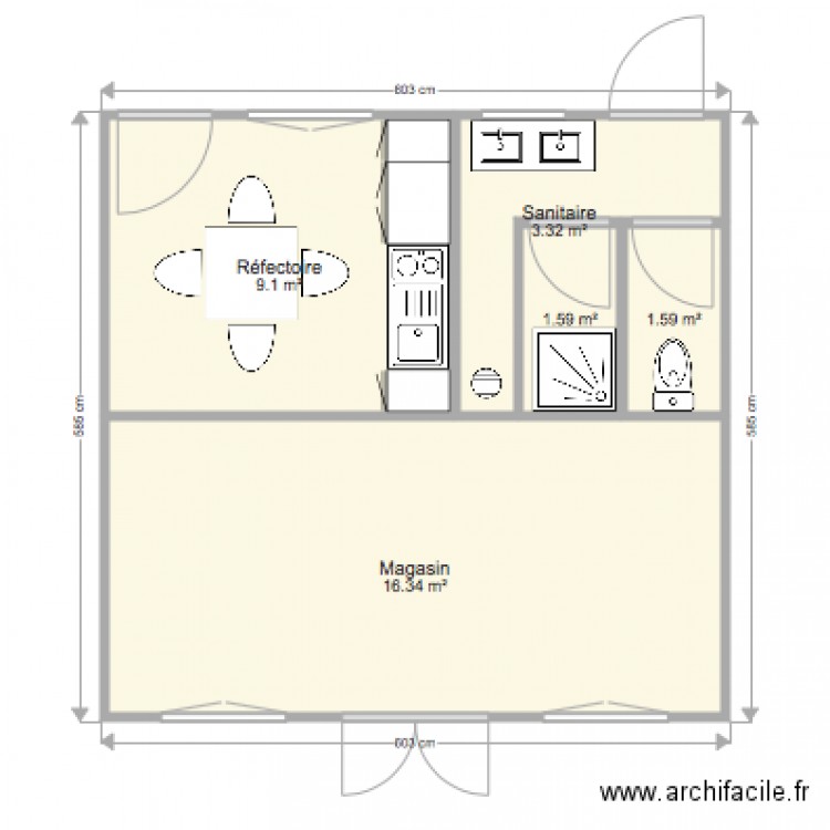 Projet Algeco. Plan de 0 pièce et 0 m2