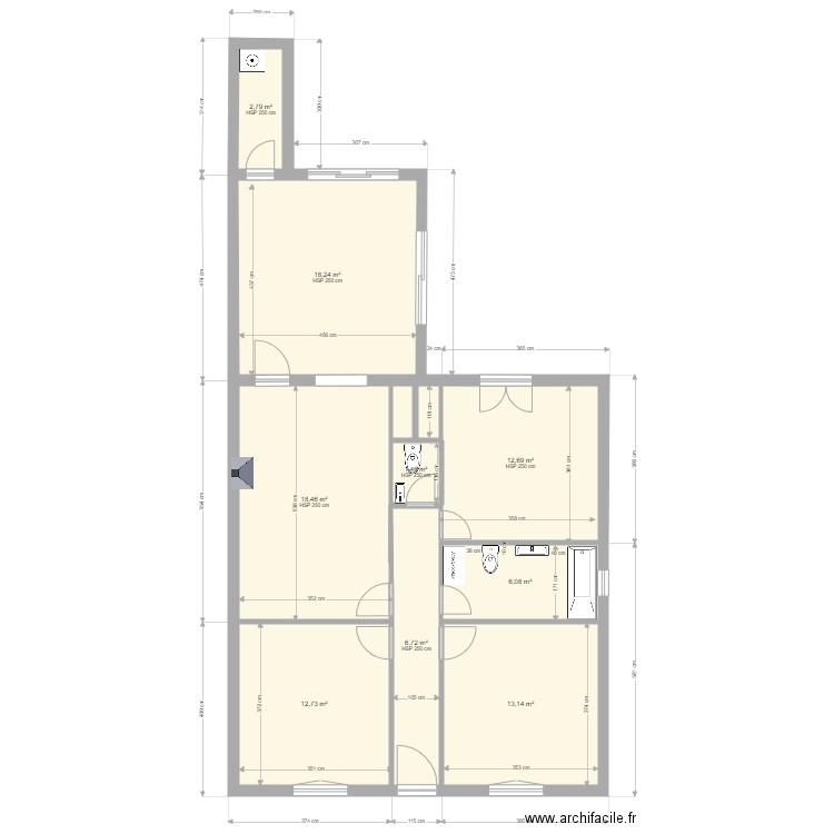 PLAN 1 WC. Plan de 0 pièce et 0 m2