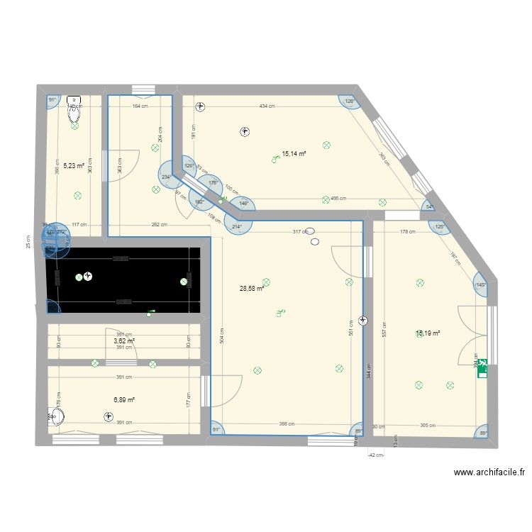 PLAN ALLEX 2. Plan de 7 pièces et 81 m2