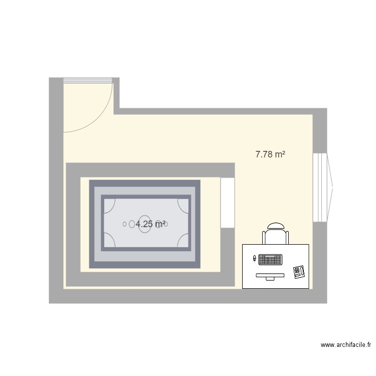 Bureau 2 - Plan 2 pièces 19 m2 dessiné par PascalCo