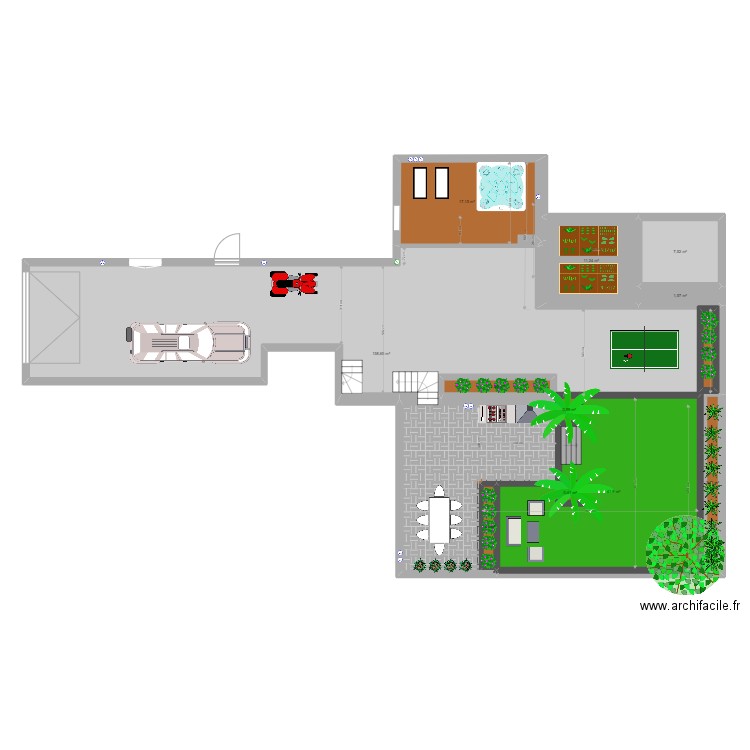 jardin 1.2. Plan de 12 pièces et 230 m2