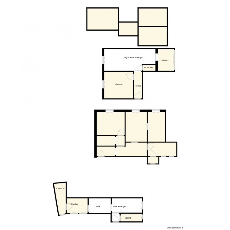 plans divers appart. Plan de 0 pièce et 0 m2