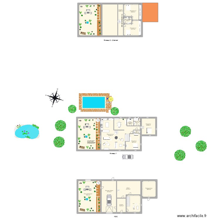 Cazes-Mondenard. Plan de 20 pièces et 833 m2