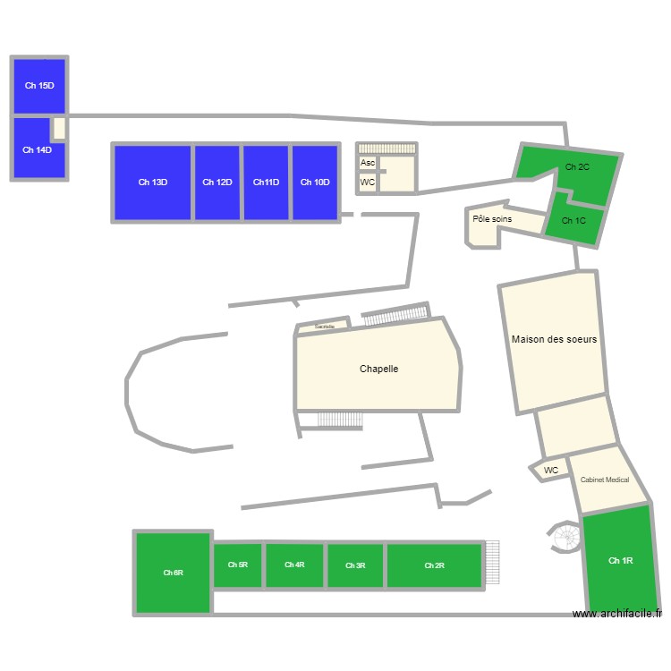 EHPAD ST RAPHAEL - SOLESMES. Plan de 0 pièce et 0 m2