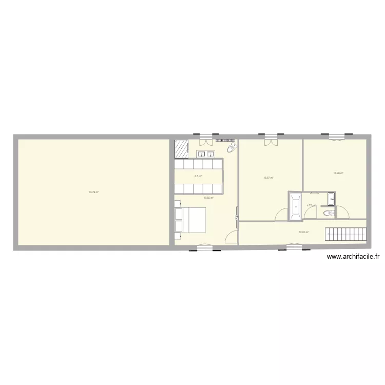 Maison Barsac 1er V5. Plan de 