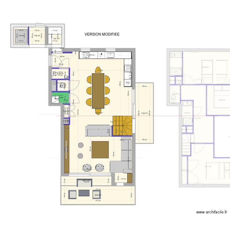 Les Menuires Sur elevation V4. Plan de 78 pièces et 507 m2