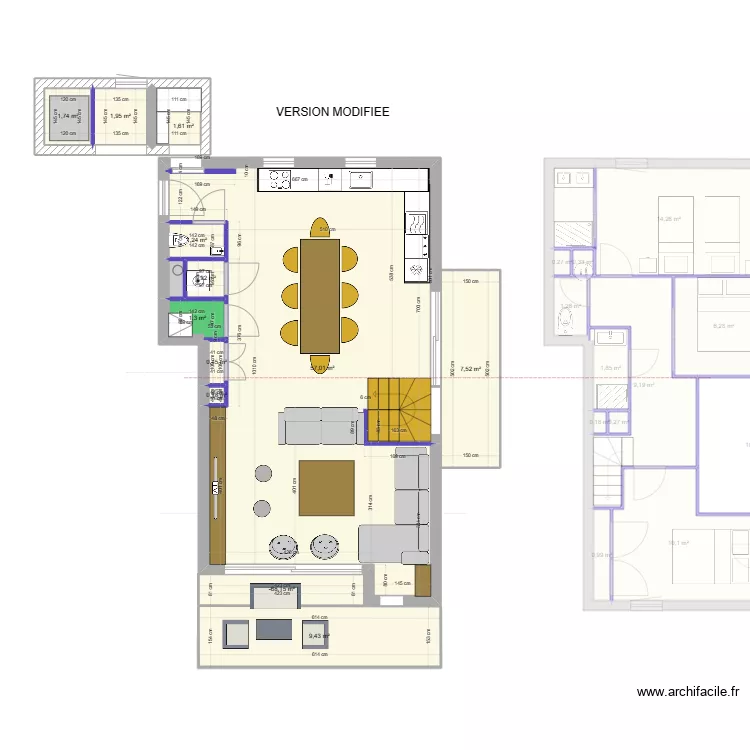 Les Menuires Sur elevation V4. Plan de 