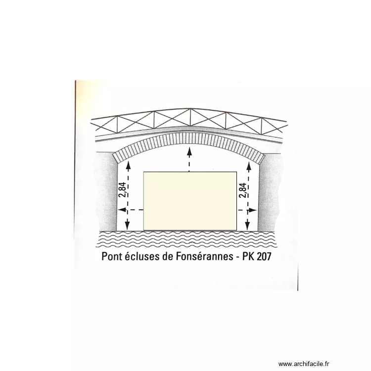 Pont de fonseranes  pk 207. Plan de 