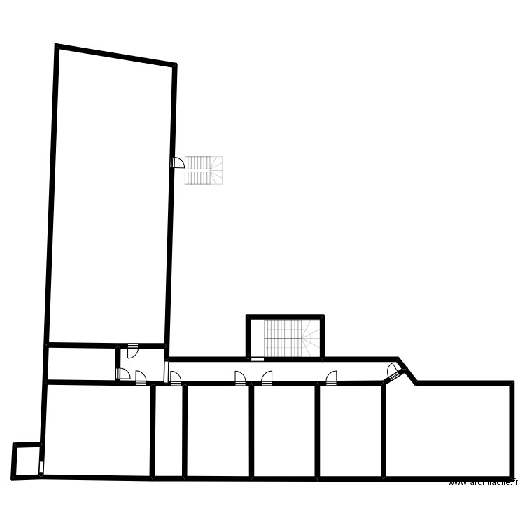 Fosses bloc A étage 2. Plan de 11 pièces et 497 m2