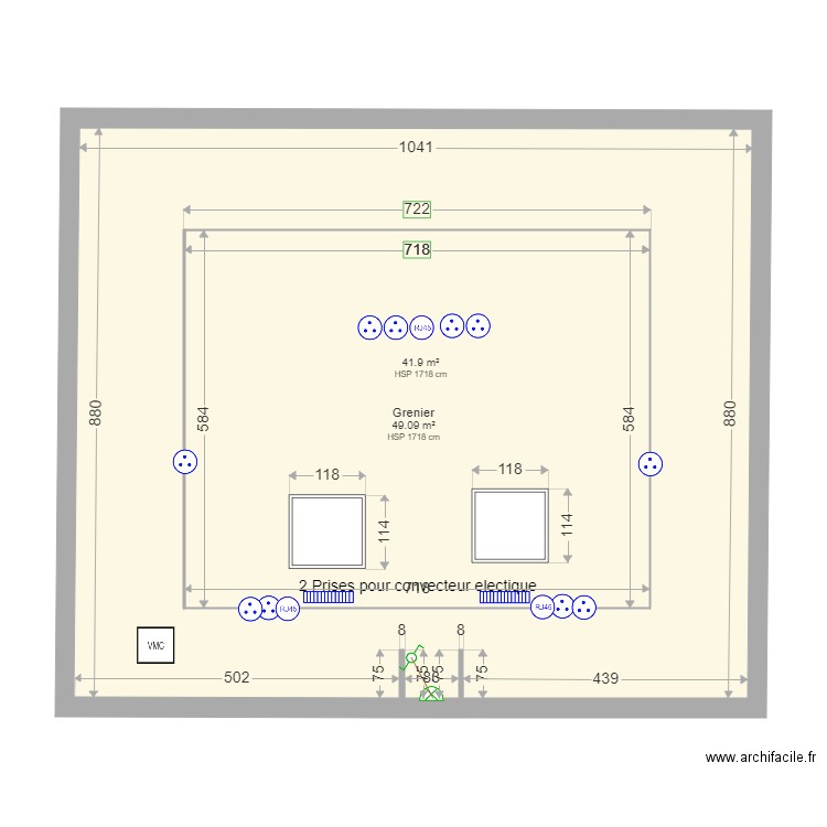 73VP Grenier. Plan de 0 pièce et 0 m2