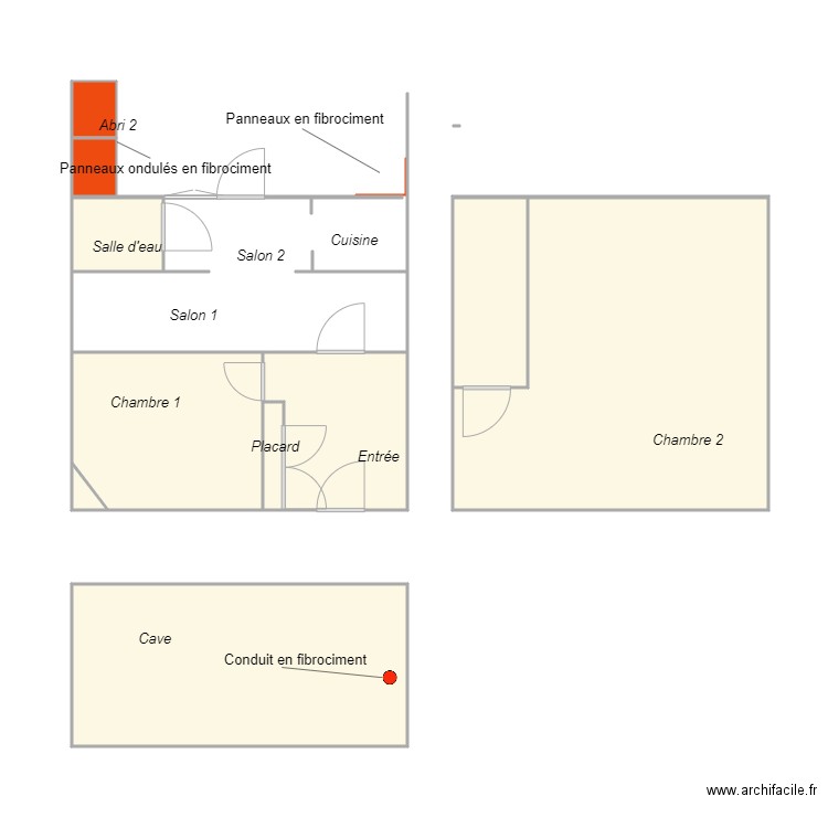 Croquis ESPINASSE Amiante. Plan de 0 pièce et 0 m2